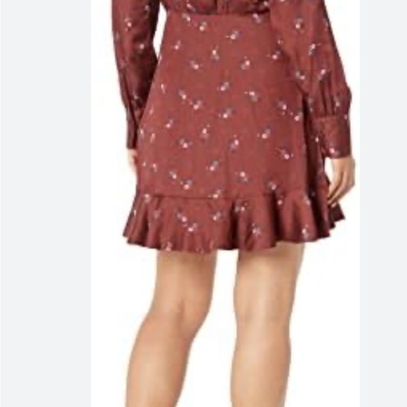 PAIGE Wmns Parisa Mini Wrap Dress W/Long Sleeves in Velvet Red Multi Size m - Picture 2 of 15